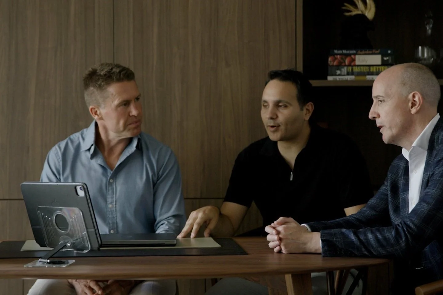 Providence Property Directors - Lynton Stevenson, Jay Pace and Simon Harris - in a business meeting.